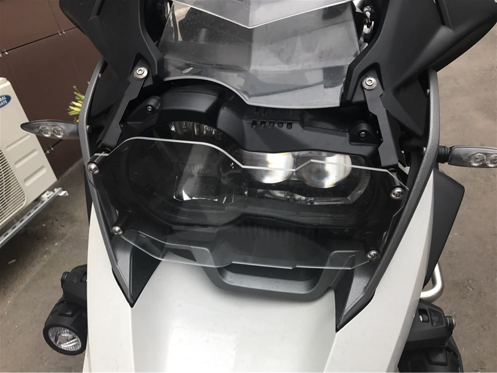 Motorrad Scheinwerfer Gitter FIT-VERWENDUNG FÜR. BMW R1200GS R 1200 GS GSA R1250GS LC Motorradzubehör Scheinwerferschutz Grillschutzabdeckung Motorteile(Logo R1250GS)