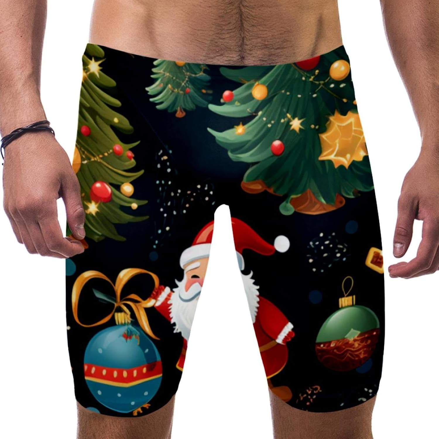 Christmas Elements Men's Swimsuit Jammer Quick Dry Swim Jammer Racing & Training Swimsuit