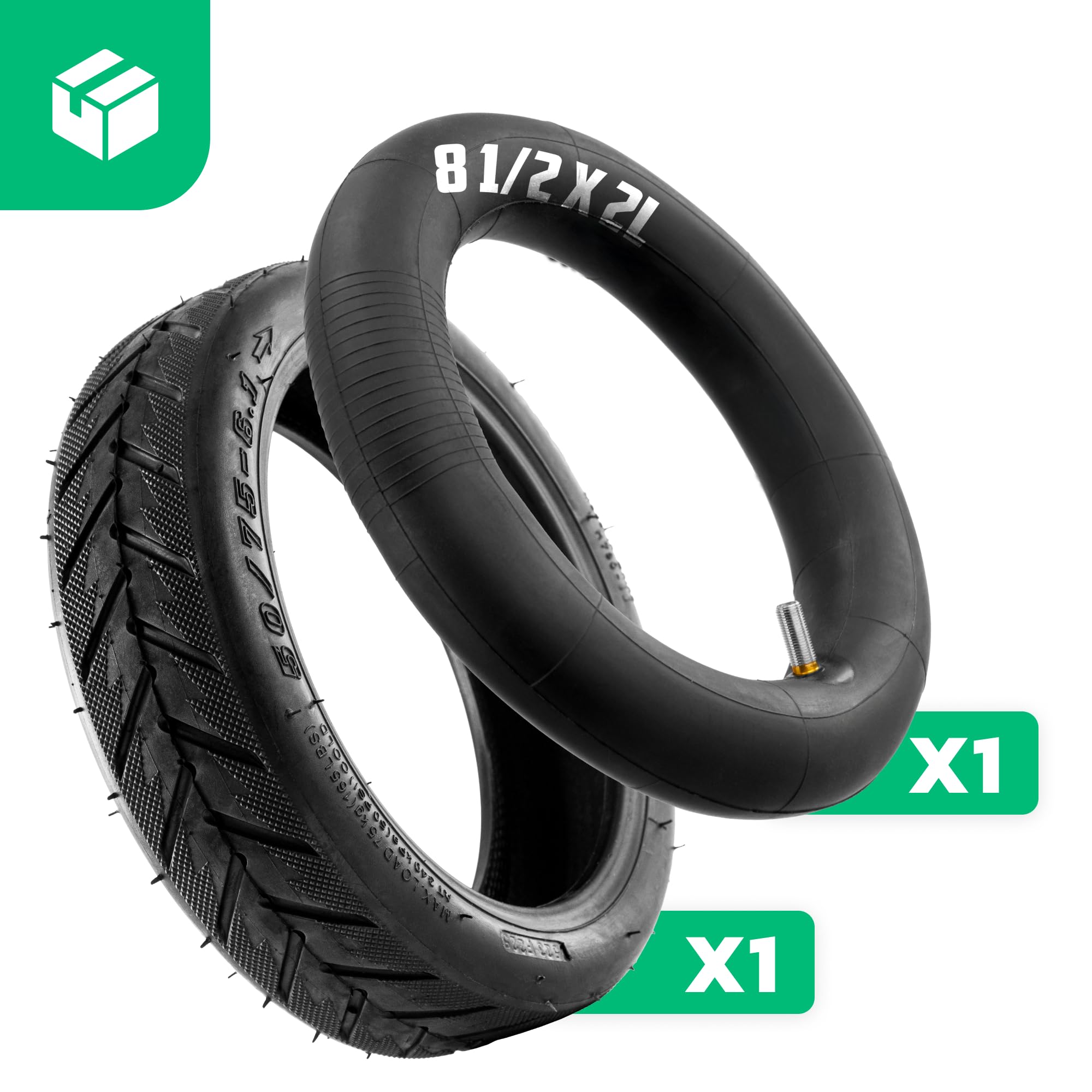 Lot De 2 Pneus 8,5 X 2 Avec Chambres à Air - Roues De Rechange Idéales Pour Scooters Électriques Bladez, Pocket Bikes & Mini Choppers