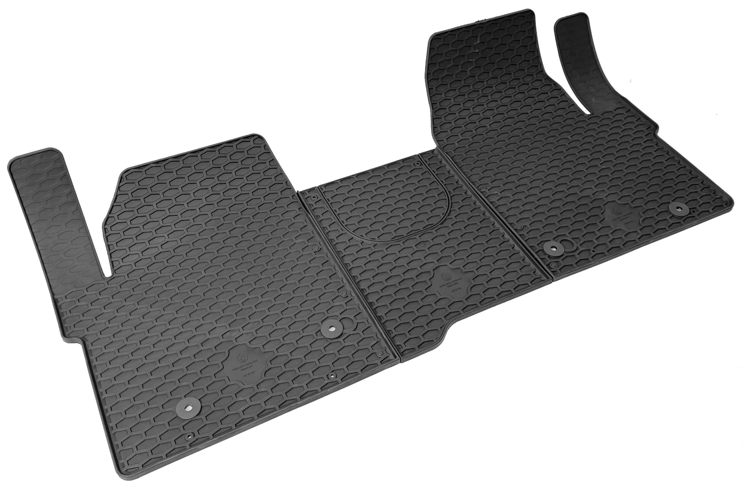 WALSER Tappetini in gomma DirtGuard su misura compatibile con Ford Tourneo Custom V710 (NXN) 2024-Oggi, VW Caravelle T7 2024-Oggi