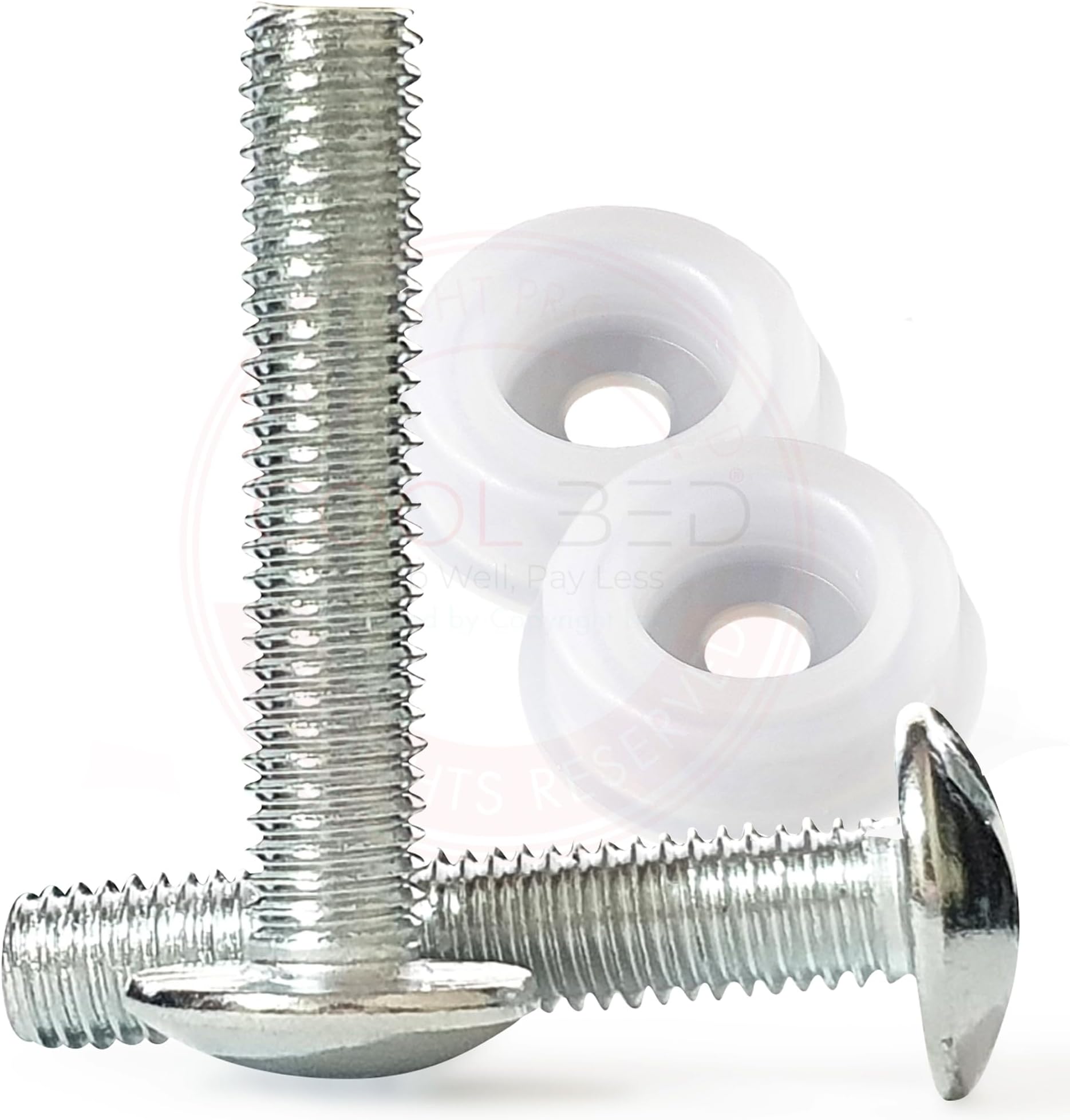 COOL BED 2 x Headboard Bolts Screws and 2 x Washers Fixings for Divan Bed (2 x Bolts and 2 x Washers)