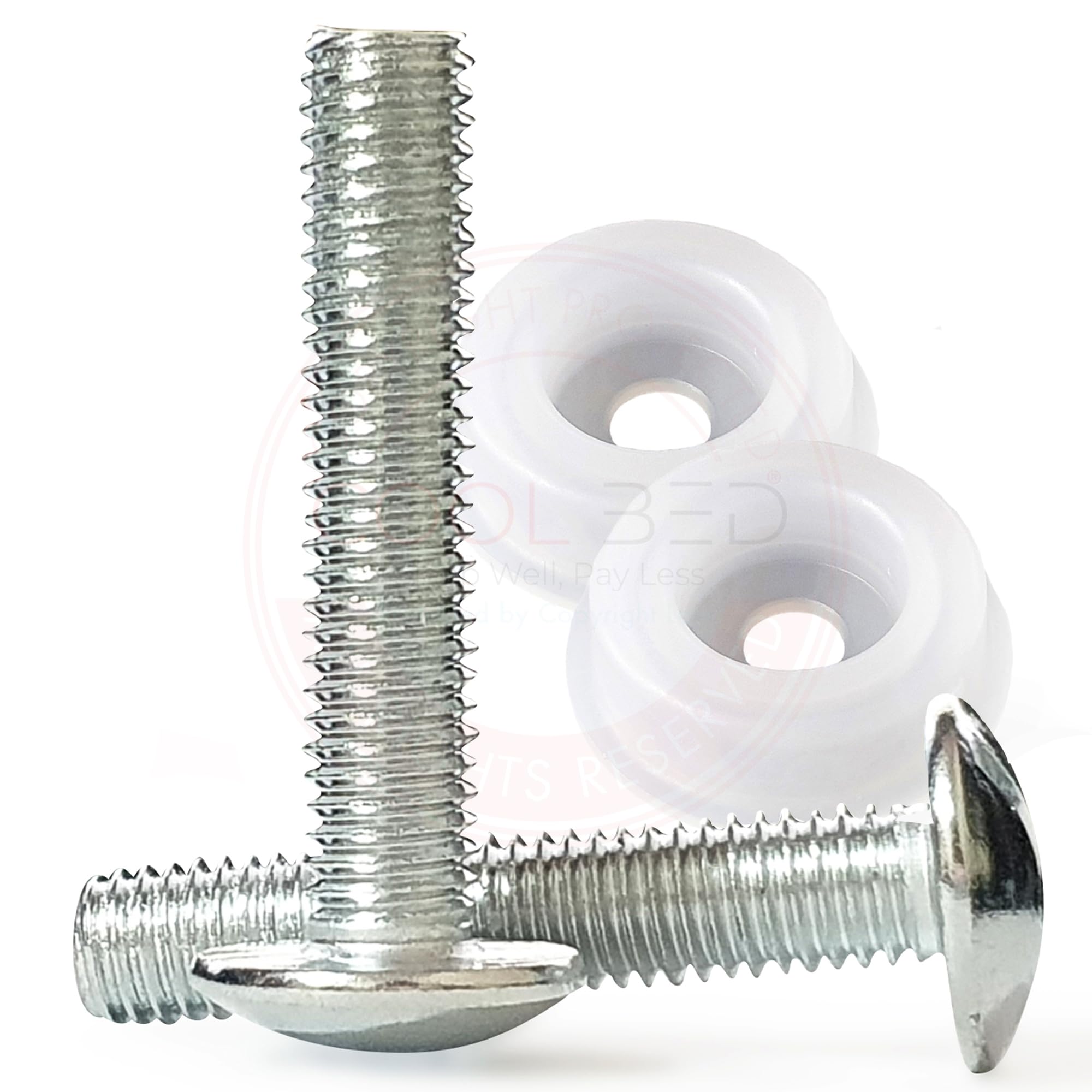 COOL BED 2 x Headboard Bolts Screws and 2 x Washers Fixings for Divan Bed (2 x Bolts and 2 x Washers)