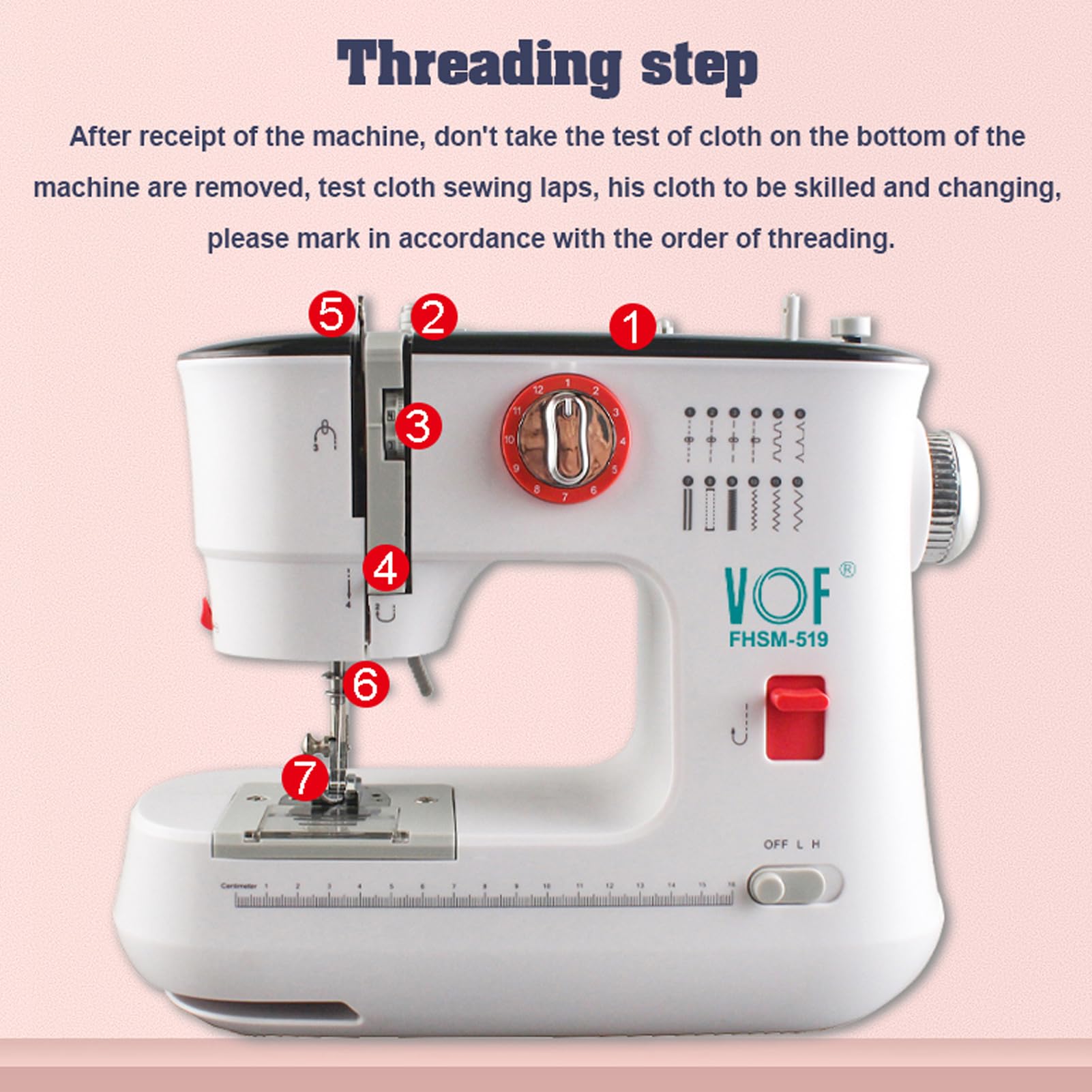 Fyearfly Máquina De Coser Doméstica, 618 Tipo 20 Puntadas Máquina De Coser Eléctrica Portátil, Profesional Mini Máquina De Coser Para Niños Y Principiantes (Eu Plug)