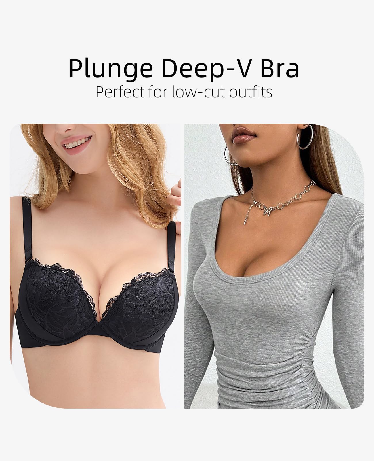 Sujetador acolchado grueso push up de encaje con aros para mujer, añade una copa