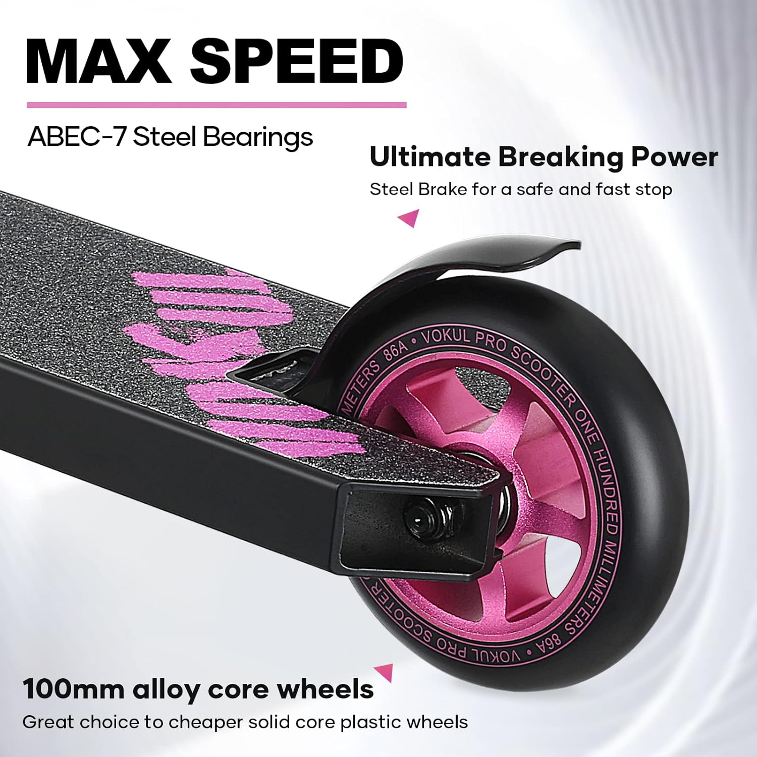 Vokul Zest Pro Scooter-Trick Scooter for Kids, Freestyle Scooter for Fun and Ride; Stunt Scooter for Kids, Teens, Adults, Age 6 and up; Cool Colors