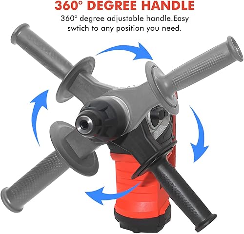 Miniatura 5 de AOBEN SDS-Plus - Rotomartillo de 1-14 pulgadas SDS-Plus control de vibración y embrague de seguridad 13 amperios para hormigón incluye 3 brocas