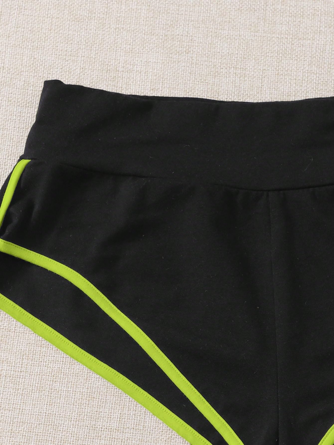 Floerns 2 pantalones cortos elásticos de cintura alta para correr para mujer