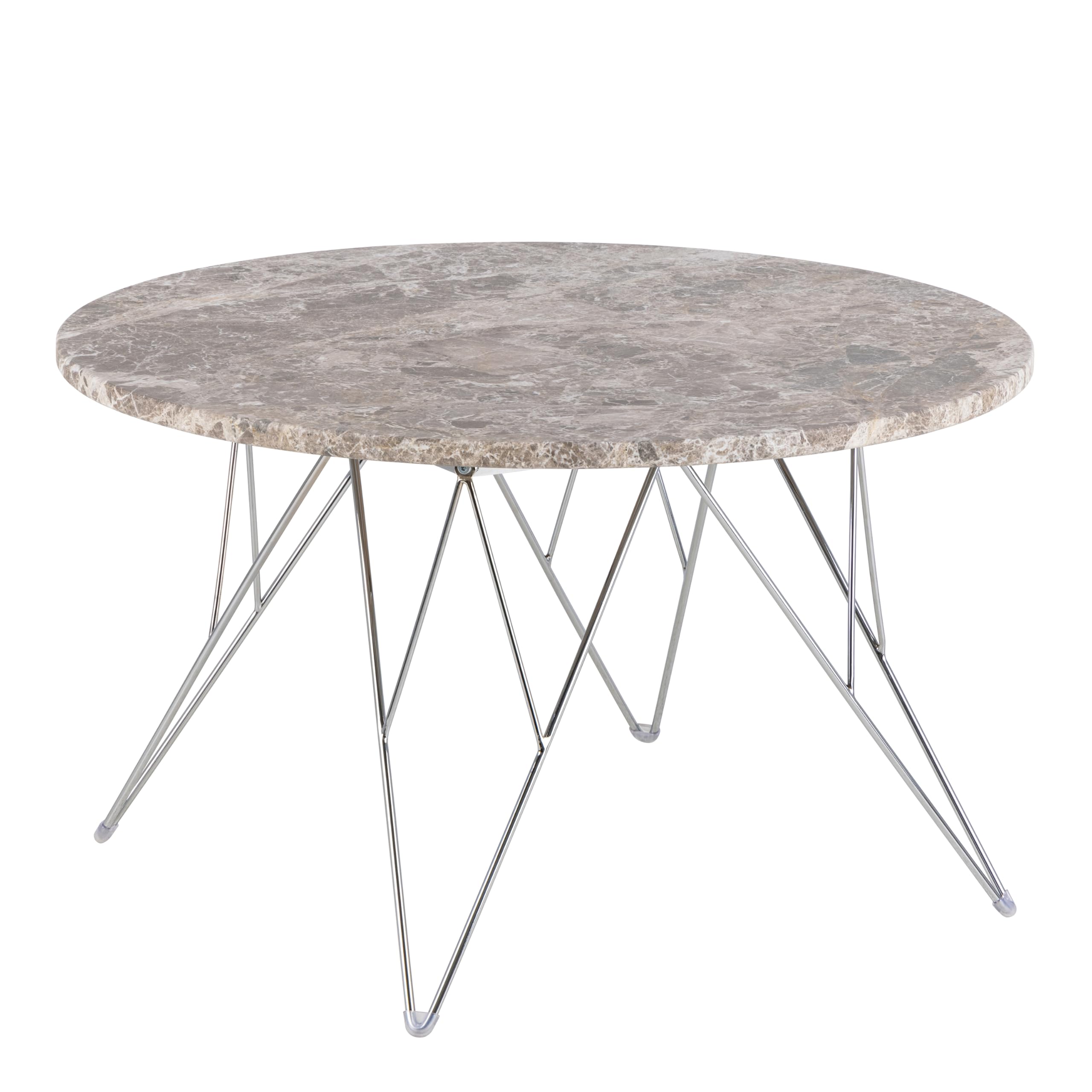 Furniture To Go | Prunus, Grey & Brown, Round Coffee Table with Marble Top