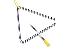 6-Inch Musical Steel Triangle Percussion Instrument with Striker: Your Resonant Sound Symphony