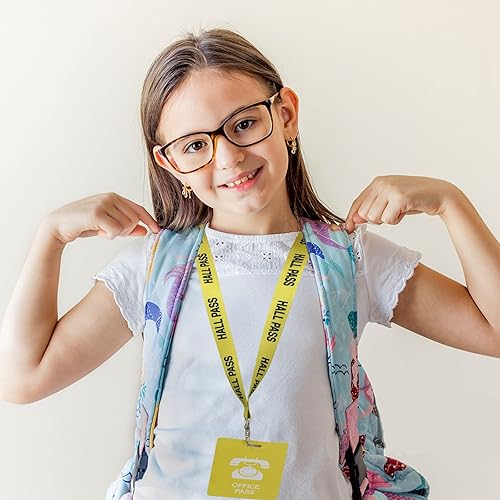 Miniatura 3 de Cordones para pasillos de pasillo con pases de tarjeta, juego de pases de aula escolar irrompibles para padres maestros (pasillo, baño, biblioteca,