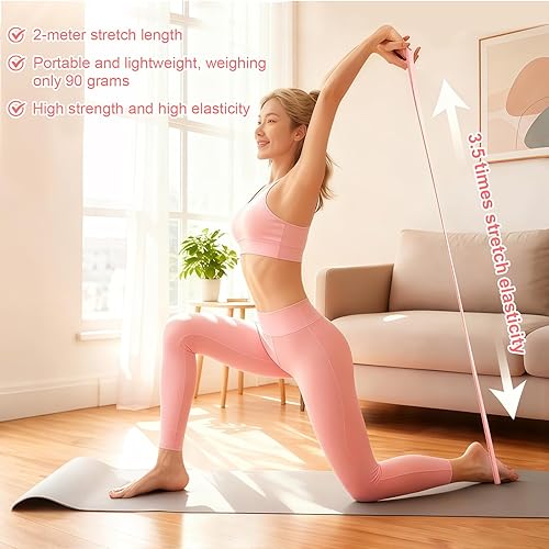 Miniatura 4 de 8 bandas de resistencia para mujer, 2 bandas de ejercicio con asas, bandas de ejercicio portátiles de 8 formas, bandas elásticas para entrenamiento