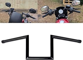 Universal Drag Bars 8 Rise 1" Zee Zed Ape Hanger Z-Bar Handlebars Fit for Harley Sportster 883 1200 Honda Yamaha Suzuki Kawasaki Triumph Most Chopper Cruisers Bobber Bike Cafe Racer Gloss Black