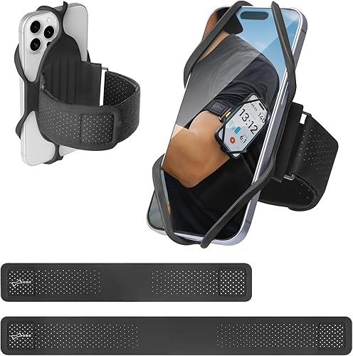 Miniatura 1 de BONE Run Tie 3, brazalete deportivo de silicona agradable al tacto con estructura de doble capa para disipación de calor, soporte de teléfono de