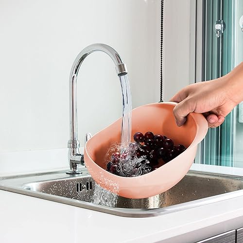 Miniatura 5 de uxcell Colador de lavado de arroz, colador de lavadora de arroz, cuenco de lavado de frutas, cesta de drenaje de frutas y verduras de plástico