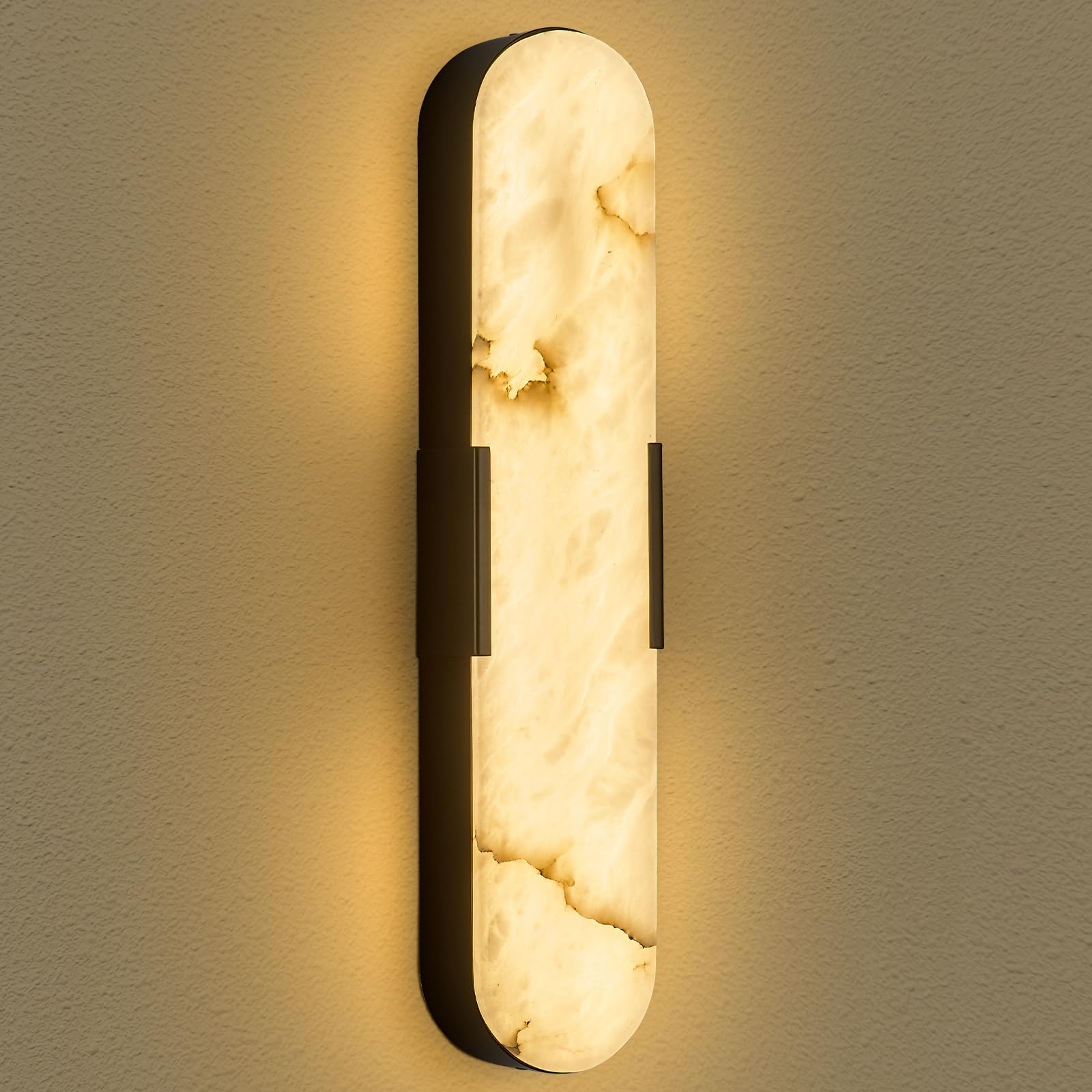 alabaster wall sconces, 20 inch natural marble black wall sconce indoor wall lamp modern bathroom alabaster wall lamp for living room, bedroom, porch, dining room, stairway