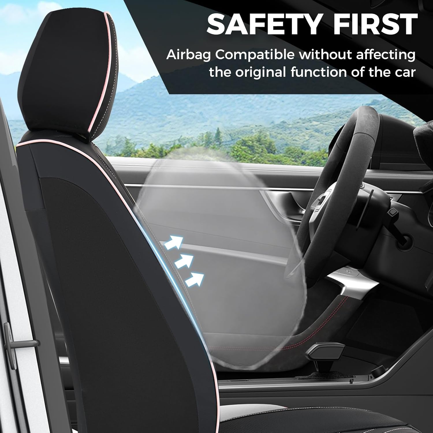 FLORICH Leather Seat Covers, Car Seat Covers Full Set, Car Seat Protector Waterproof, Front and Rear Seat Covers for Cars, Automotive Seat Covers Universal Fit for Most Cars SUV Truck