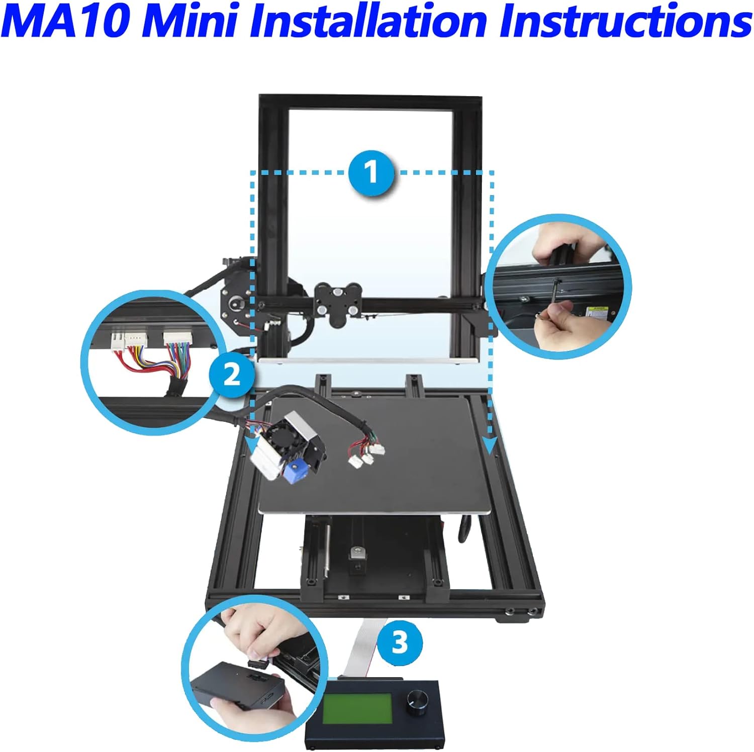 review MALYAN MA10-Mini 3D Printer - FDM 3D Printer for Kids and Beginners with Power Supply Protection Device and Magnetic Flexible Removable Build Plate DIY 3D Printers Printing Size 200x200x200 mm