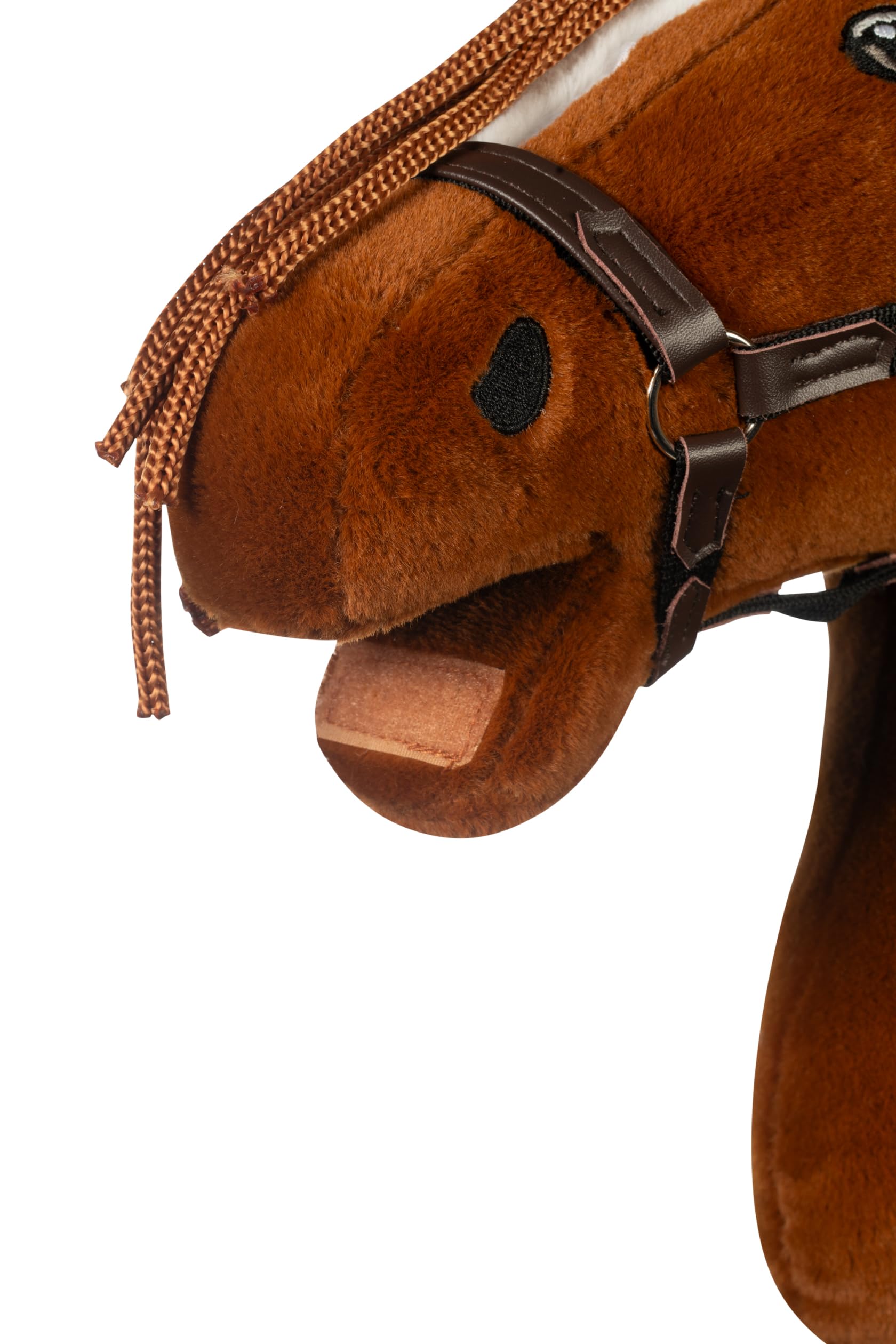 HKM - Hobby Horse Premium, Dunkelfuchs mit Halfter, Schweif & abschraubbarem Stock, Steckenpferd für Kinder, Stockpferd + Zubehör zum Hobby Horsing