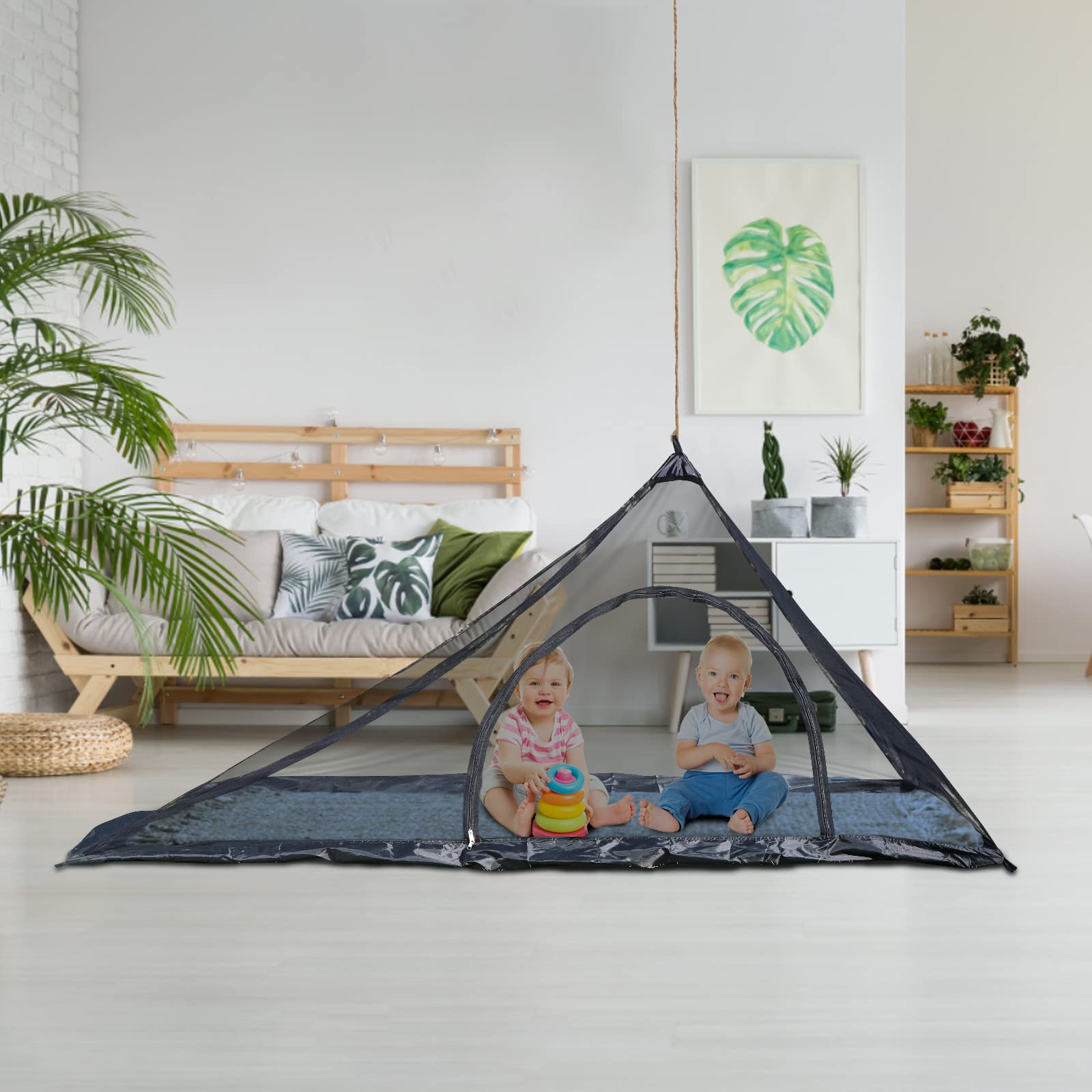 EFUTURETIME Moskitiera kempingowa, 220 x 120 x 100 cm, lekka siatka na komary, do użytku na zewnątrz, kompaktowa moskitiera podróżna, namiot z zamkiem błyskawicznym, na kemping, wędrówki, czarna