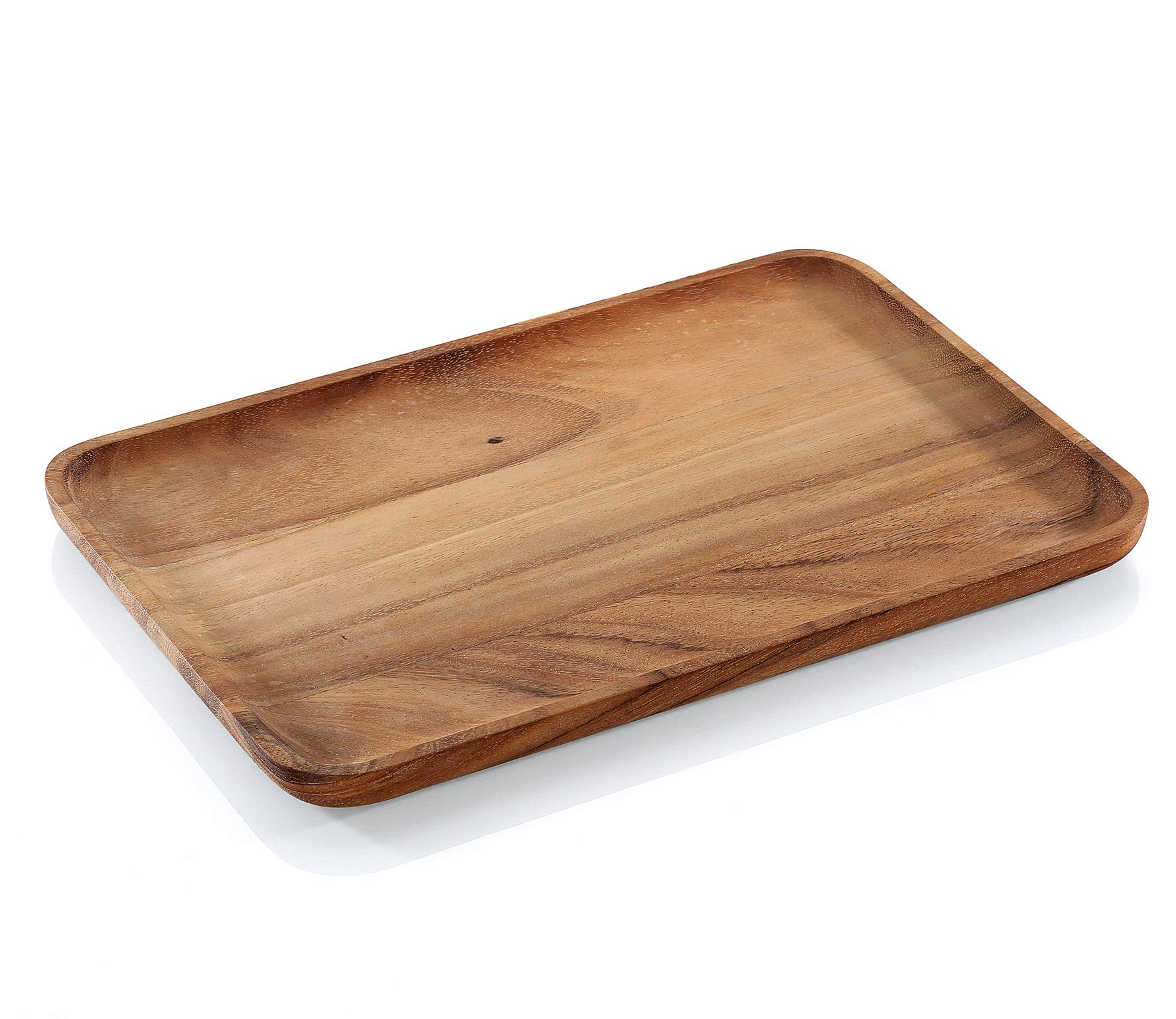 Zassenhaus Acacia Wood Snack Plate, 14 x 9 Inch, Natural
