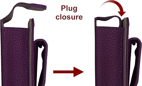 Miniatura 2 de Funda de cuero ajustable con protector de pantalla para bomba de insulina mínima Medtronic (Mínimo 630G  640G  650G  670G  770G  780G) (morado)