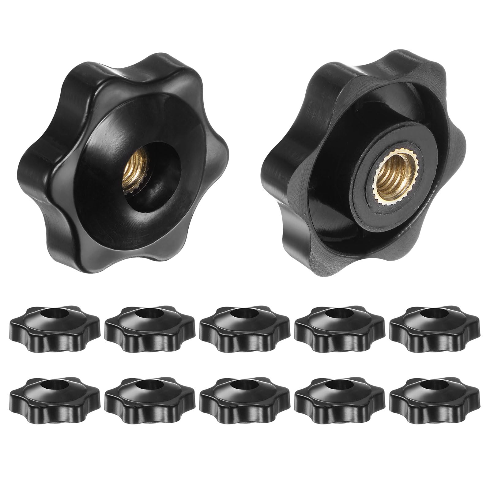 MOOPW Estrella Tuercas Con Manilla: Tornillo De Sujeción Plástico Moleteado (M6-M16) Agujero Pasante - Ideal Para Maquinaria