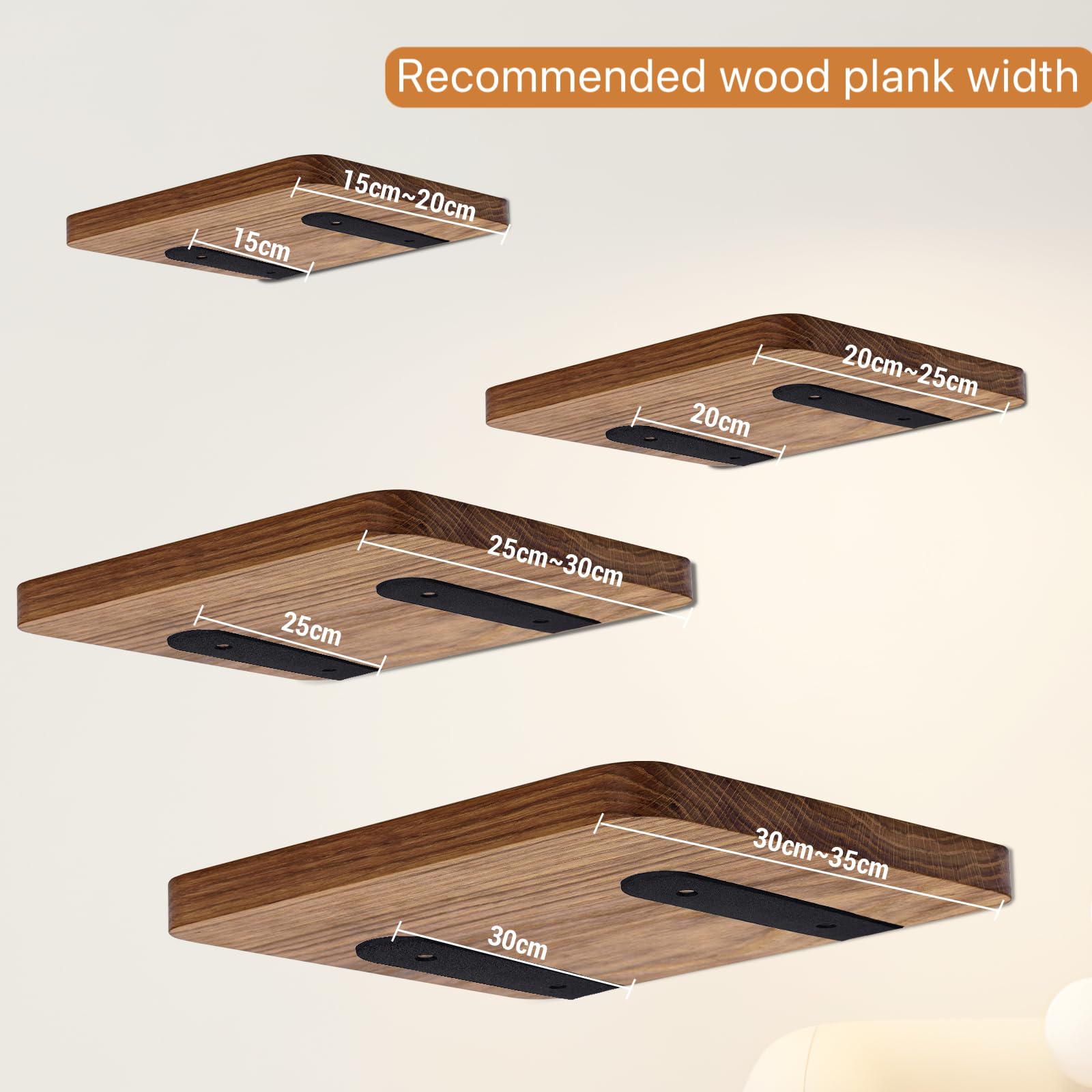 Lot de 6 Equerre Etagere Murale Support Étagère Invisible Fixation Etagere Equerre Charge Lourde Équerre Étagère 15cm