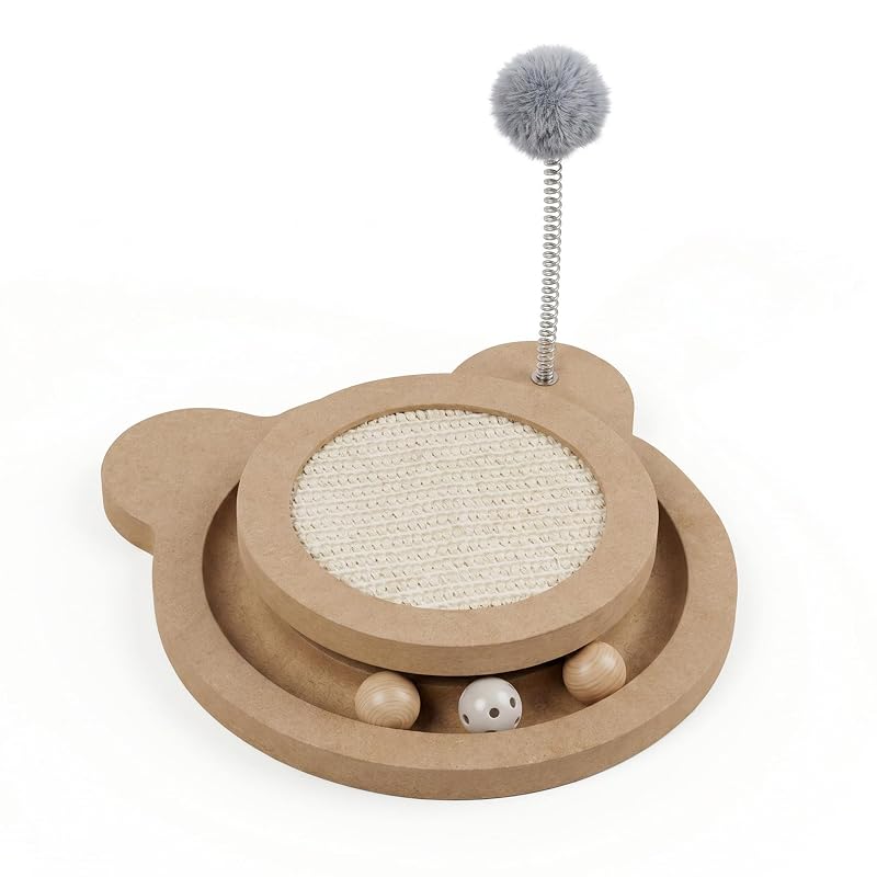 Tapete Arranhador Interativo para Gatos com Sisal, Trilho de Bolas e Brinquedo de Mola Moggytoge, 1 unidade