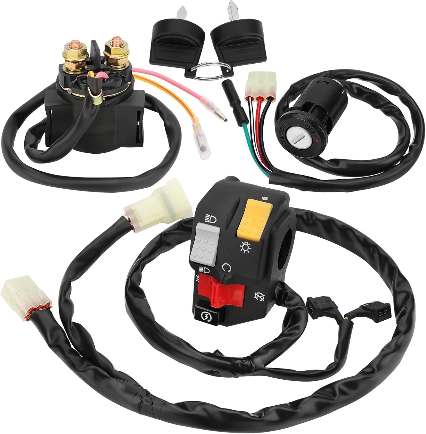 M MATI Handlebar Key Starter Relay Switch Kit for Honda TRX400EX 400EX Sportrax 1999-2004 35020-HN1-000 35100-HN1-000 35850-HM3-000