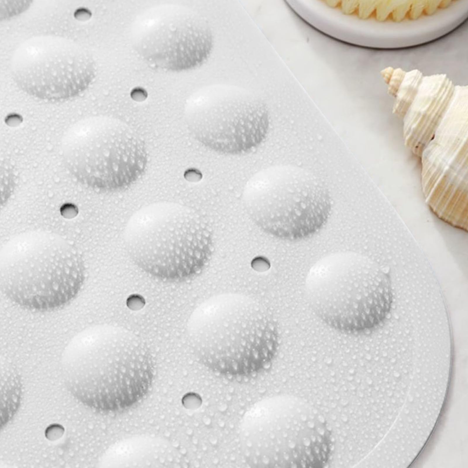 Tappetino Doccia Antiscivolo 54x54 Cm Con Ventose, In PVC, Bianco Trasparente, Sicuro Per Bambini E Anziani - 4