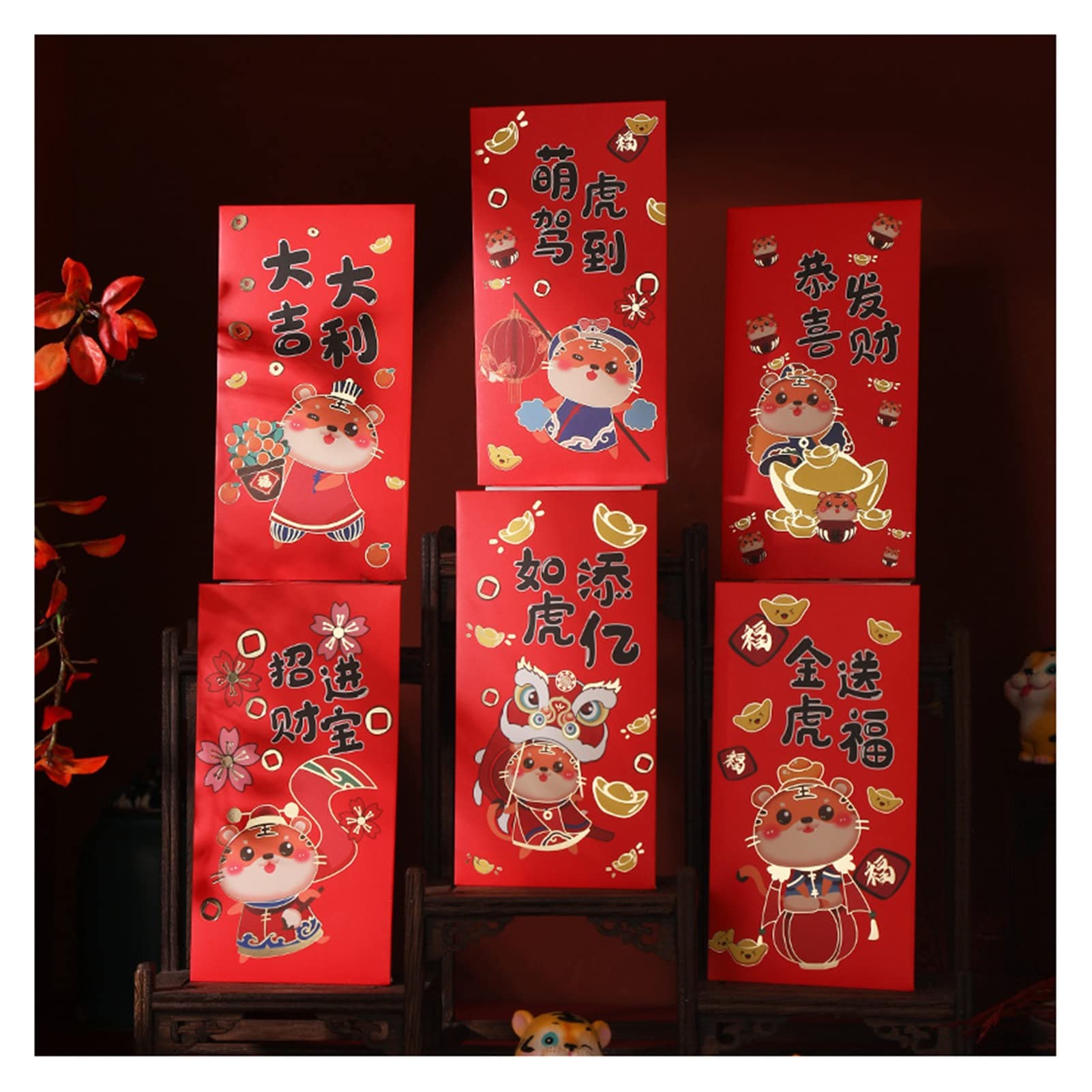 60 Pcs Buste Lettere Rosse Per Soldi Pacchetti Rossi Denaro Il - Foto 10