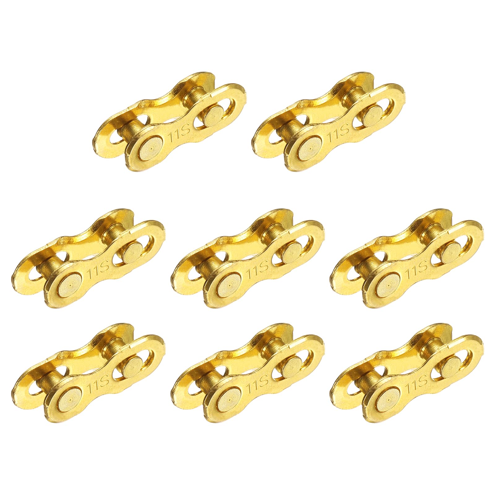 YELARXI Bicycle Missing Link, 11 Speed Reusable Bike Chain Master Quick Link Bicycle Chain Replacement Kit Coupling 8Pairs & Gold - Fitting For(Mountain/Road/Racing Bikes)