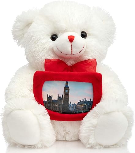 Miniatura 9 de HollyHOME Oso de peluche con texto en inglés "I Love You" con corazón de peluche suave, regalo para el día de San Valentín, 12 pulgadas, color blanco