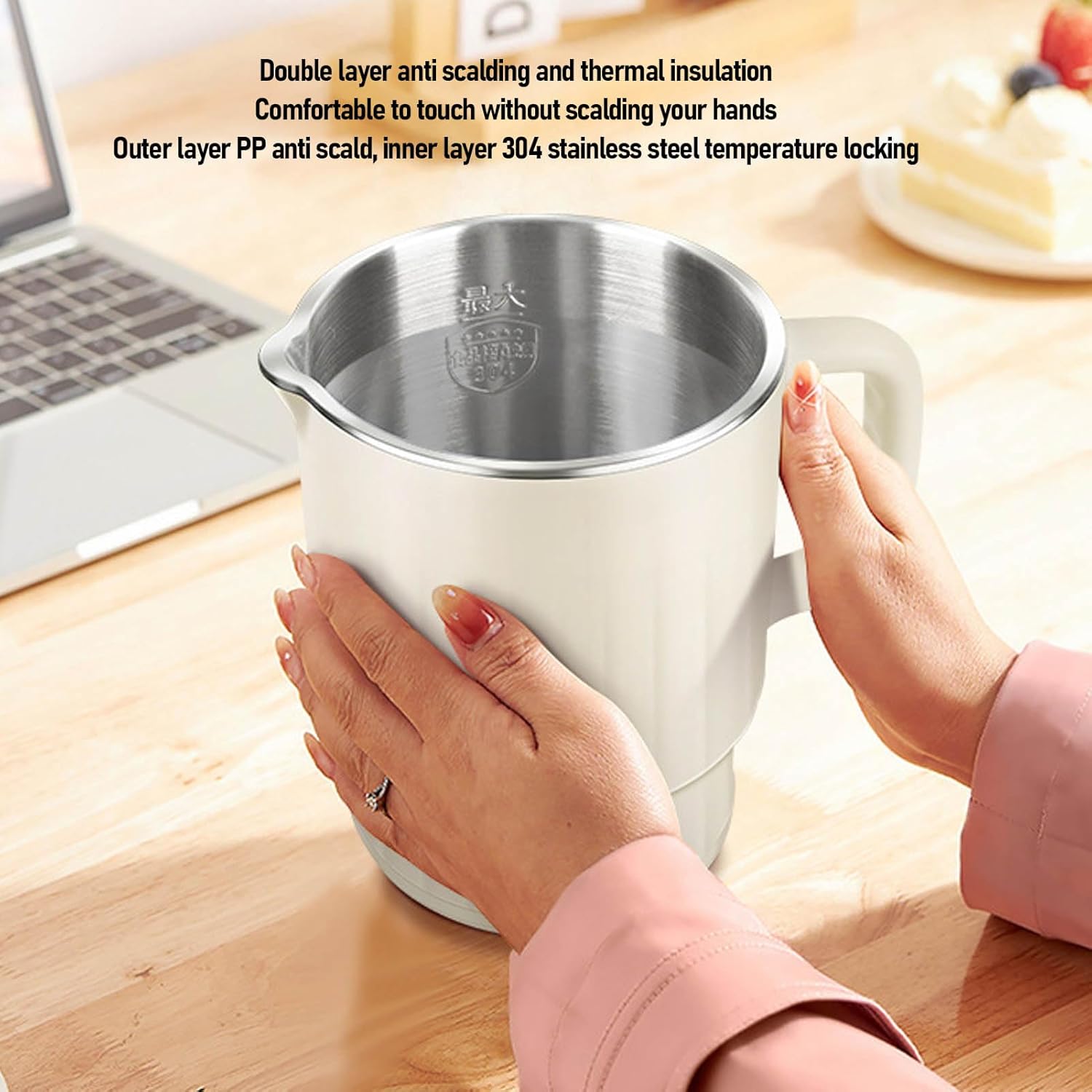 Travel Electric Kettle, 600ml Portable Hot Water Boiler, 600W Fast Heating with Smart Temperature Control for Trips, Camping, and Outdoor Use (US Plug, 110V)