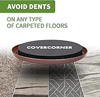 Vista 7 de Deslizadores de muebles para alfombra 8 unidades - Deslizadores para mover muebles de 3 1/2 pulgadas Protectores de suelo para patas de sillas