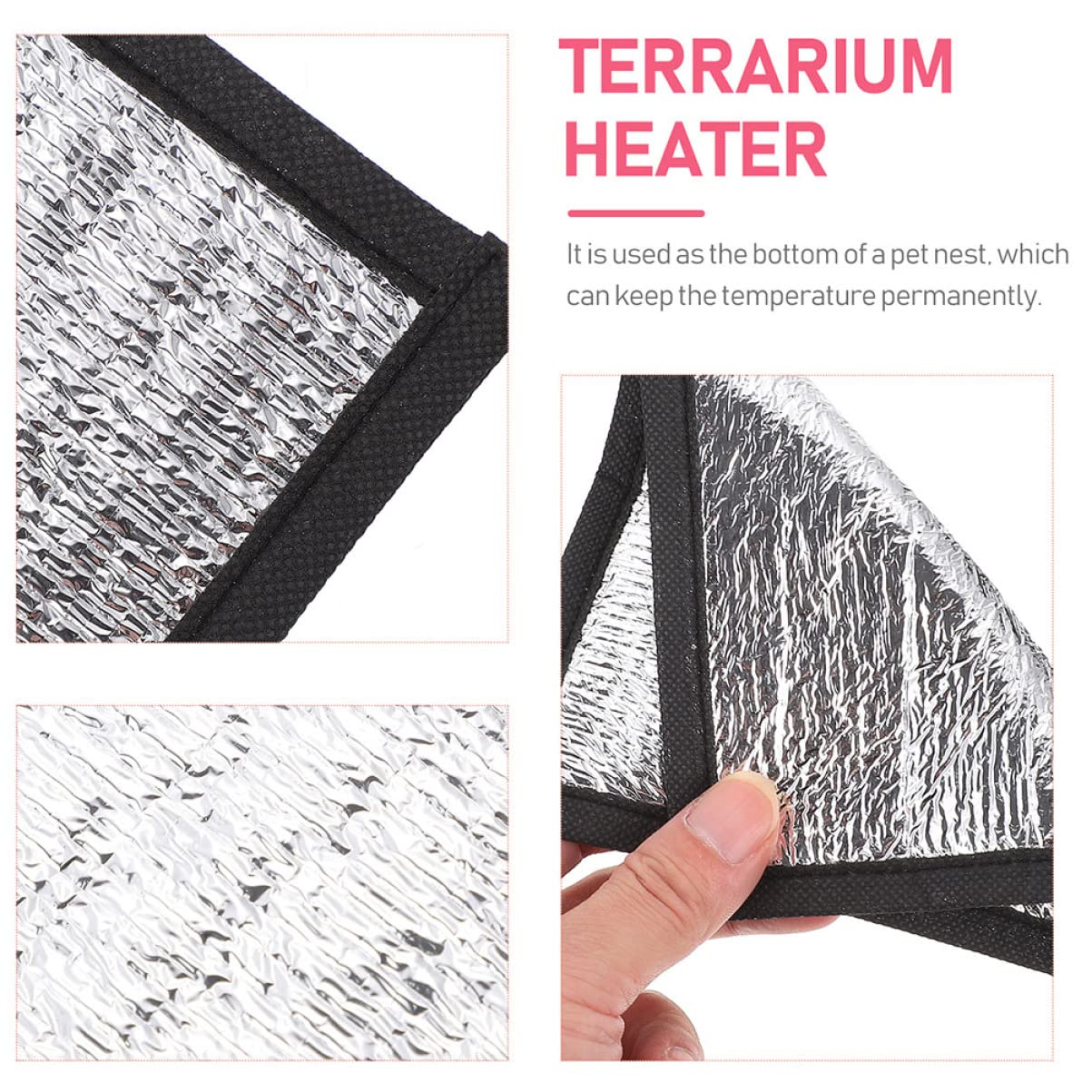 HAPINARY Insulation Mat for Snakes and Lizards Electric Heating Pad Reptile Reflective Film Heater