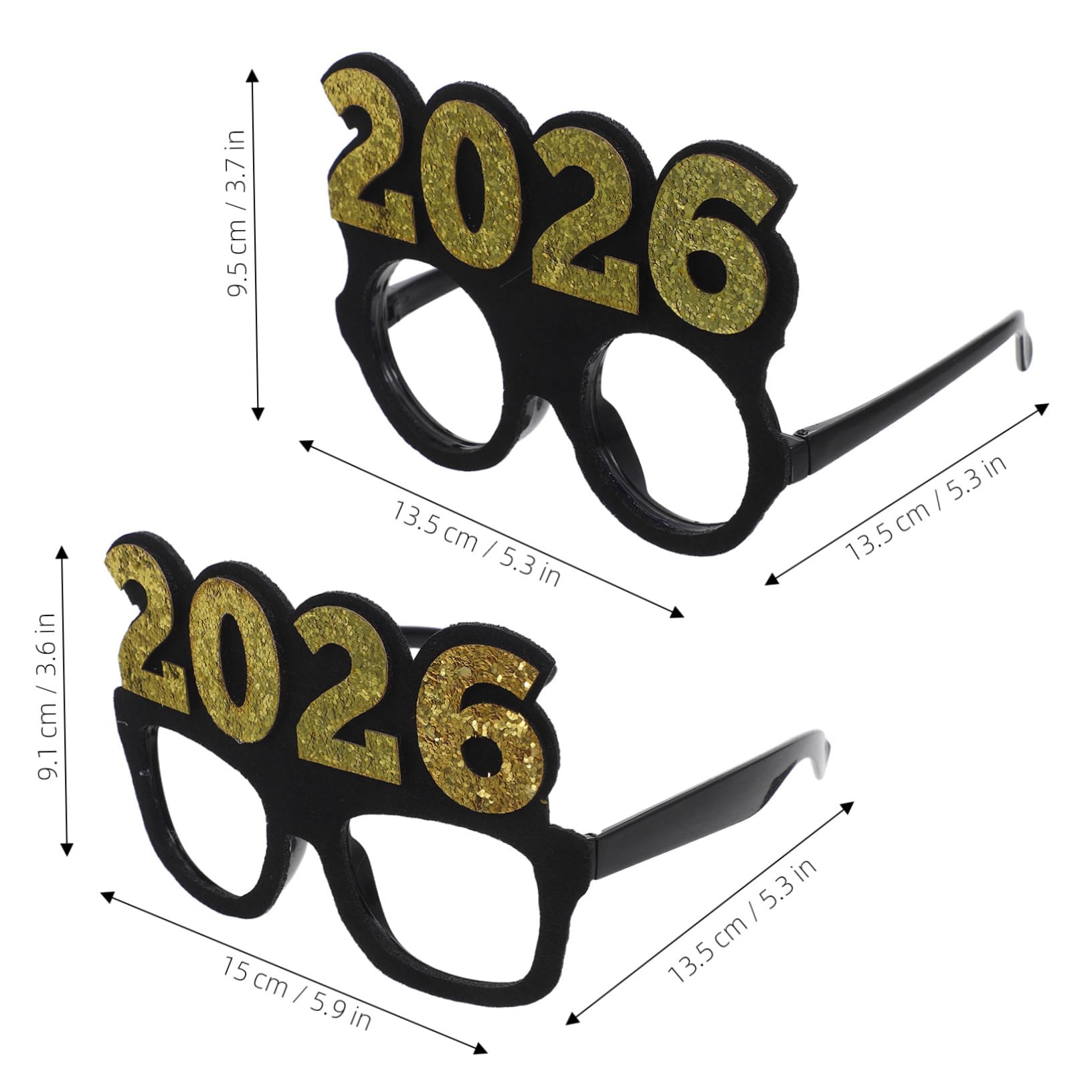10 Piezas Unidades Gafas Brillantes Fiesta de Fin de Año Accesorio y Resistente para Graduación Festivos Complementos Divertidos para Photocall
