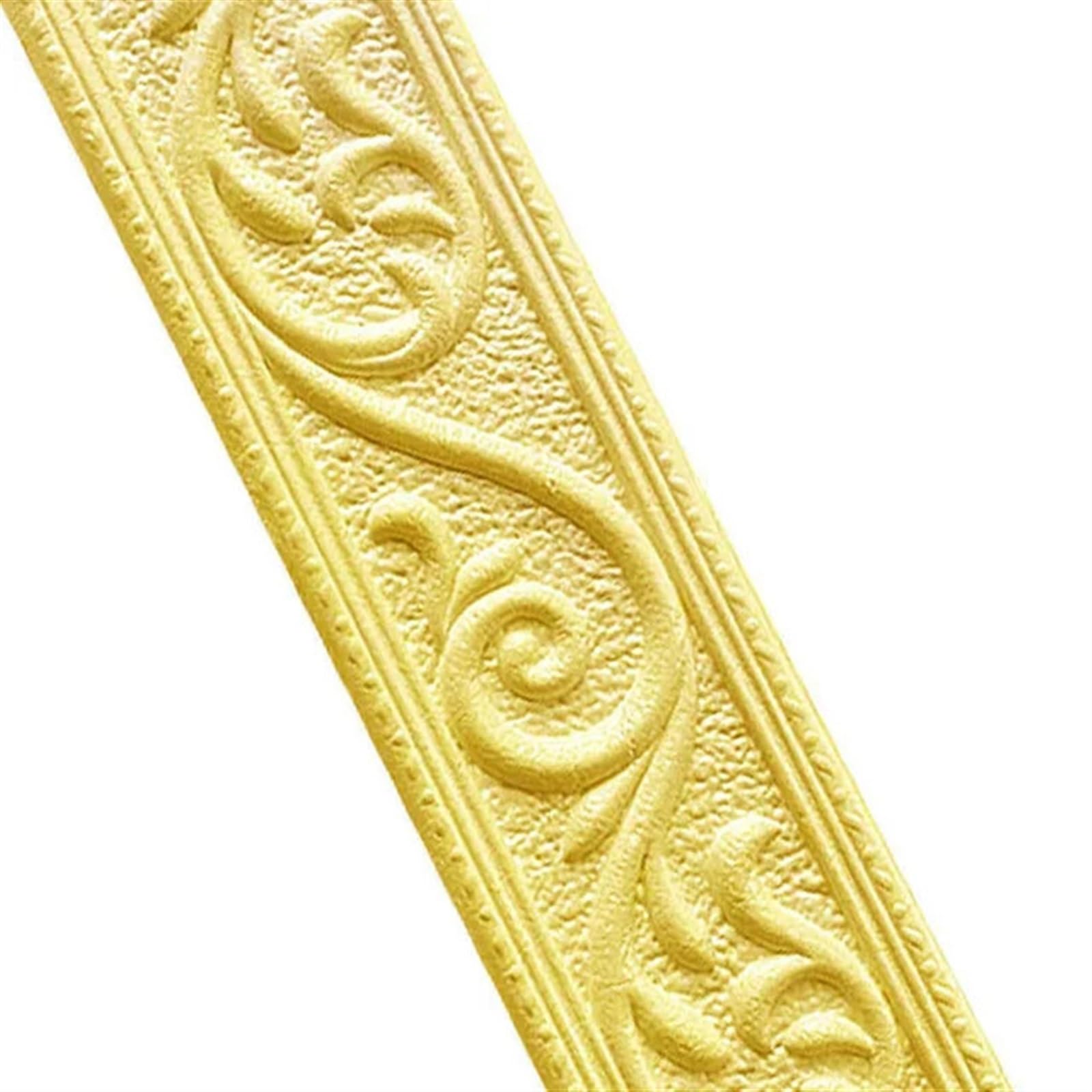 Samoprzylepne ozdobne listwy ścienne, Samoprzylepne listwy przypodłogowe Borders, 3 sztuki, wielokolorowe, 230x5x0,4 cm(Gold)