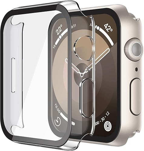 Miniatura 31 de Misxi Paquete de 2 fundas rígidas de PC con protector de pantalla de vidrio templado compatible con Apple Watch Series 3 y 2, 42mm, funda protectora