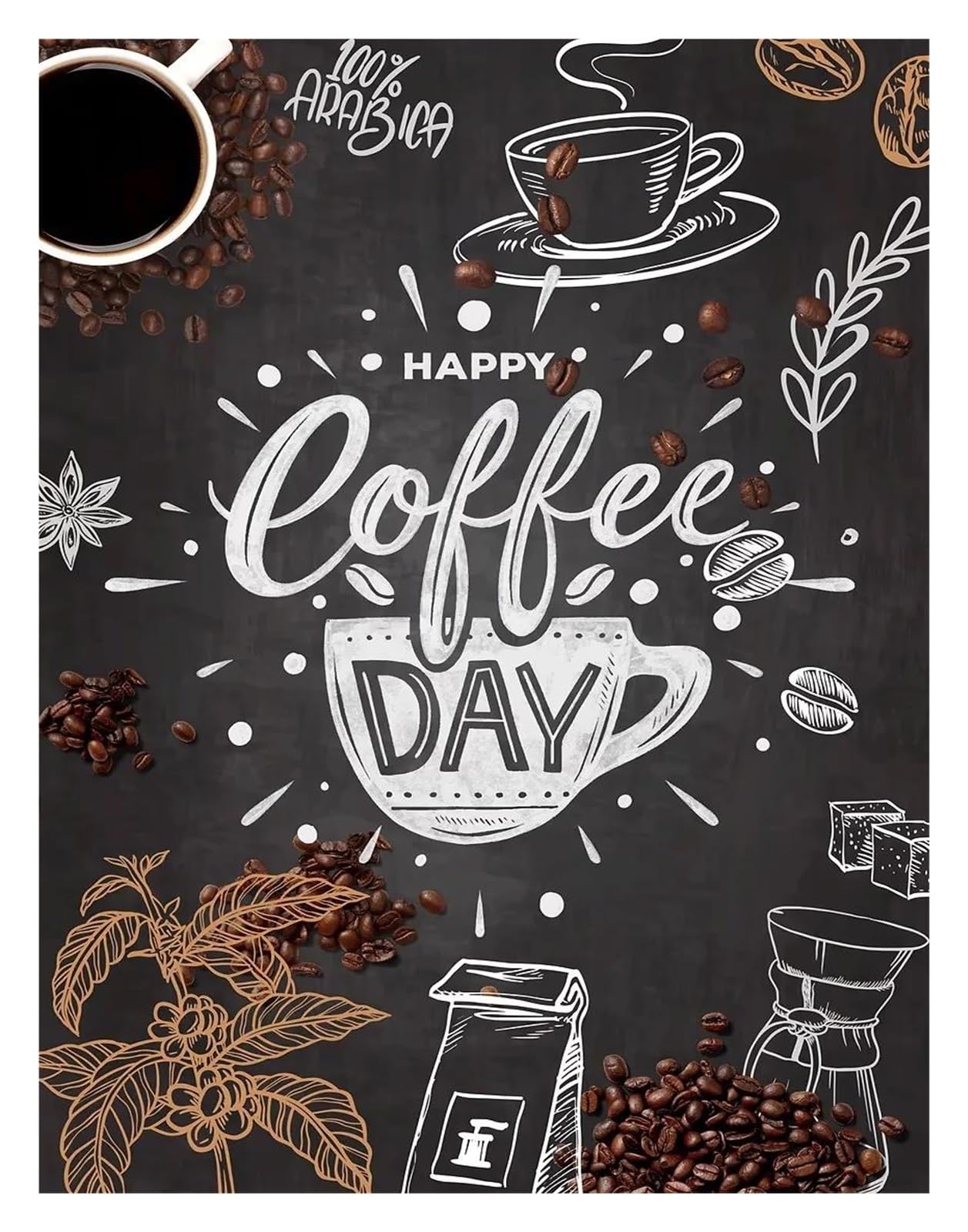Xenite E Xenit Wall Art Canvas Prints Coffe Cup Poster Nordic Prints Bakery Pizza Chalkboards Canvas Painting Pictures For Caf Stor Hom Kitchen Decor(,50X70cm)