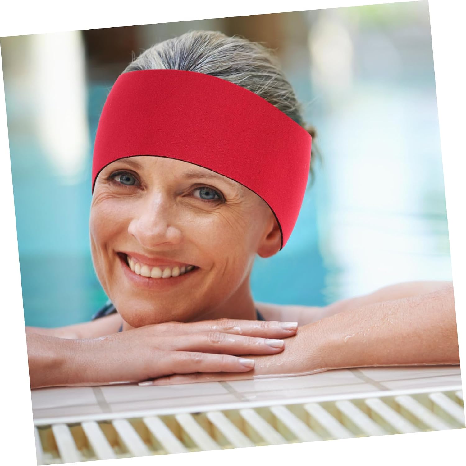 Amosfun 16pcs Adjustable Swimming Ear Protector Headband Breathable Swim Headbands for Bathing Surfing and Water Sports Lightweight and Comfortable Design Four Colors