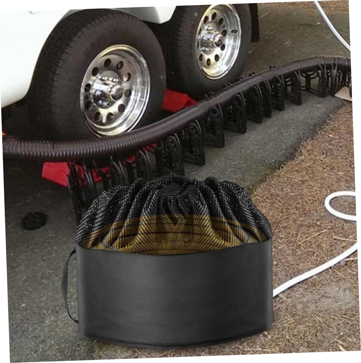 ULTECHNOVO Rv Hose Storage Non-woven Fabric Bag Foldable Easy to Use Handles Travel Friendly