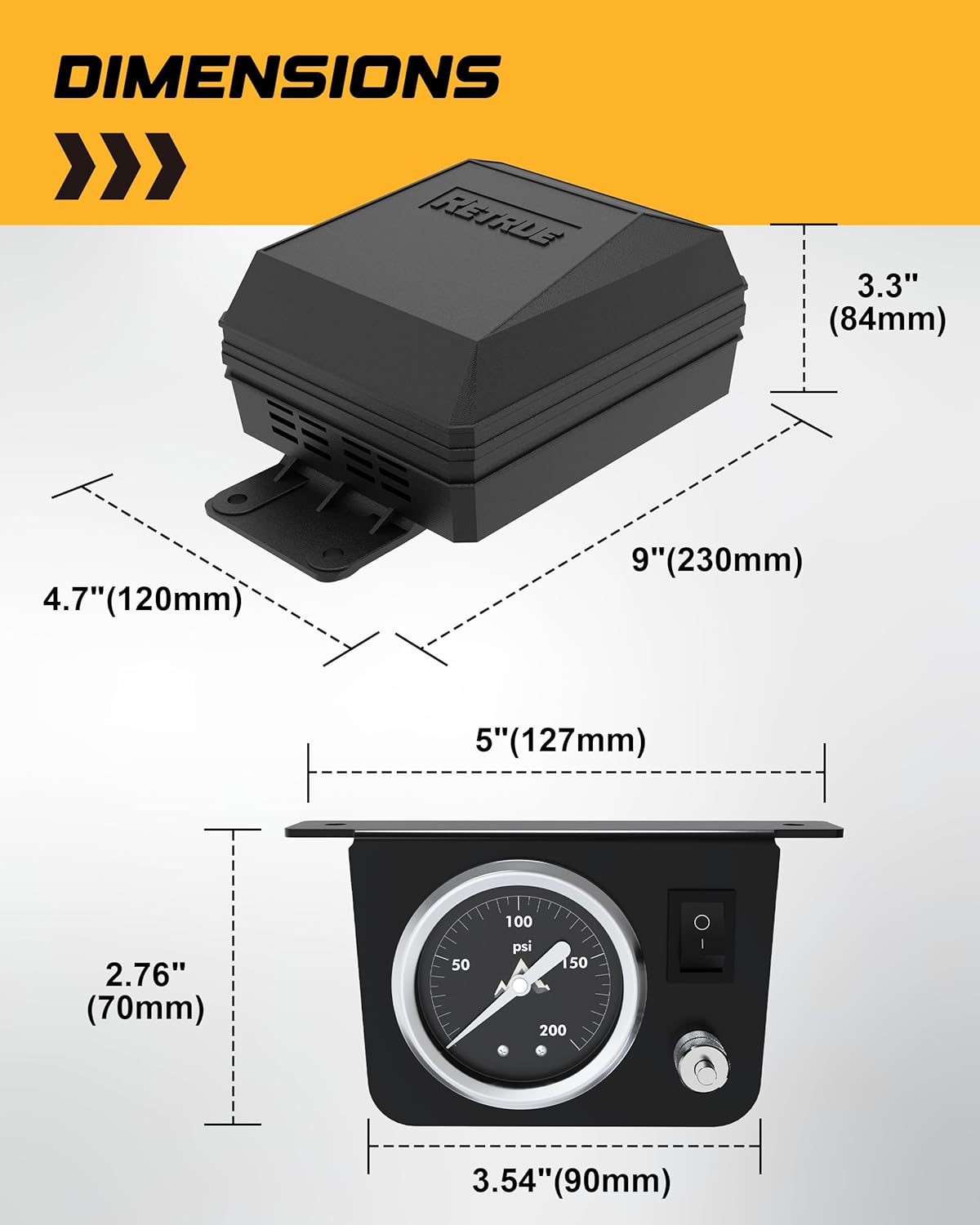 RETRUE Onboard Air Compressor System for Truck Airbag Suspension with Wireless Remote - Universal Air Bag Compressor kit for F150, F250, F350, Chevrolet Silverado, GMC Sierra and More Air bags Kit