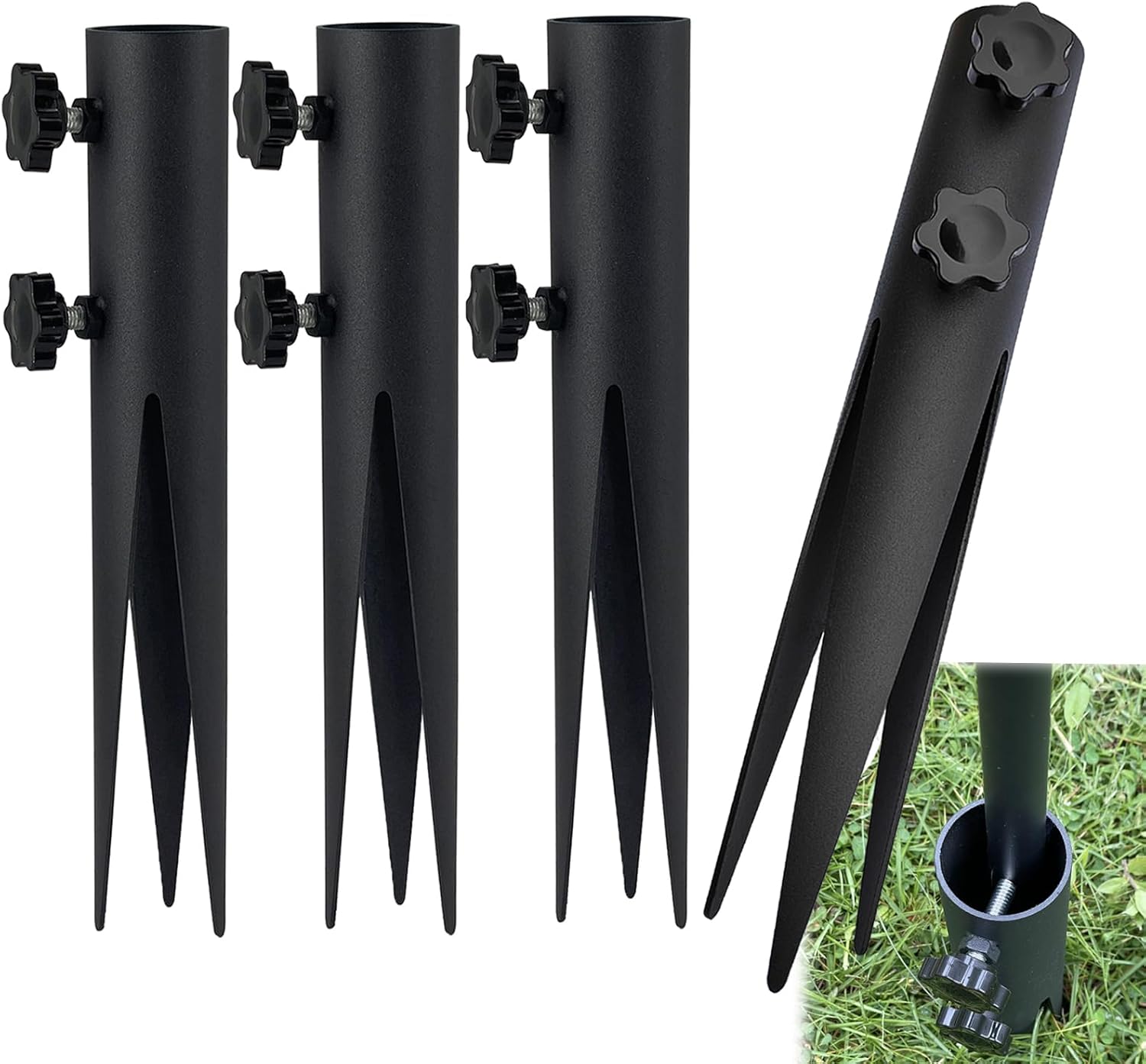 Wdwlbsm 4 Pcs Steel Torch Stakes,Garden Stakes for Outdoor Lights,Metal