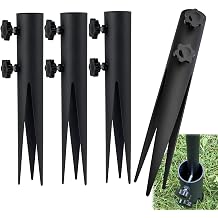 4Pcs Steel Torch Stakes Outdoor Torch Stand Stake, Metal Ground Spike Replacement Stakes Suitable for Solar Lights,Landscape Flame, Flagpoles 4