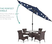 Vista 2 de Best Choice Products 10ft Solar Polyester LED Lighted Patio Umbrella wTilt Adjustment and UV-Resistant Fabric