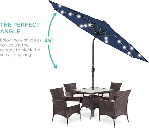 Miniatura 2 de Best Choice Products 10ft Solar Polyester LED Lighted Patio Umbrella wTilt Adjustment and UV-Resistant Fabric