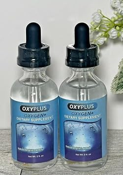 Oxy Plus Oxygen - Dietary Supplement - Your Ultimate Health and Wellness Formula with Oxygen 02 Liquid Drop Purified Healthy Stabilized Cellular Energy Levels Water Oxygen Plus 2 Bottles