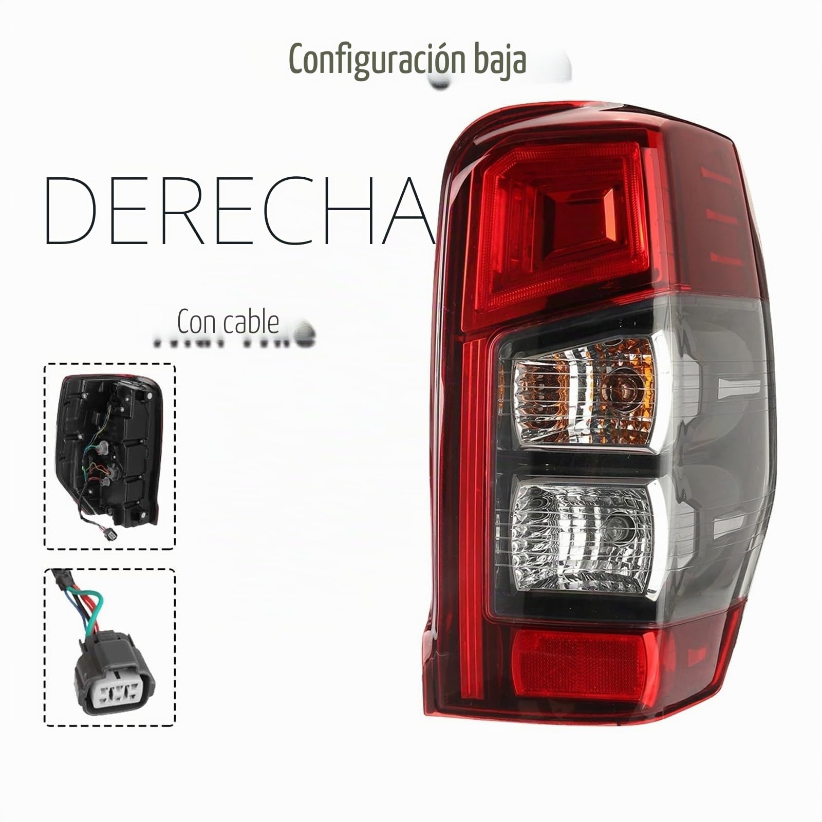 Trasero Luz Trasera Piloto Posterior Accesorio Coche Luz Trasera Luz Señal Trasera Con Cable, Sin Bombilla Para Mitsubishi Para Triton L200 MR Para GLS 2019 2020 2021(Izquierda)
