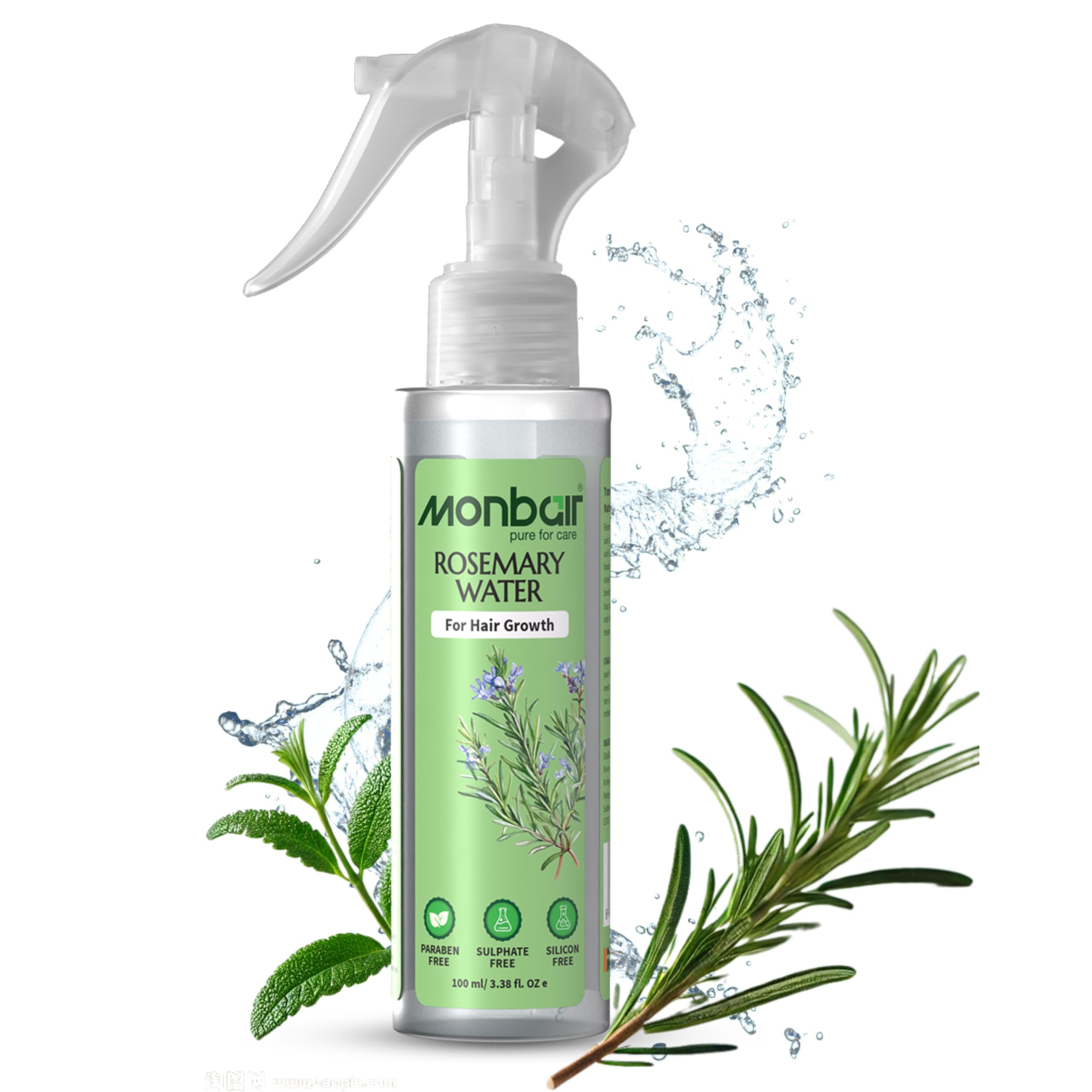 Rosemary Water for Hair Growth - Infused with Bhringraj, Brahmi, Ashwagandha, Neem, and Tea Tree Oil | Paraben-Free, Sulfate-Free, Silicone-Free - 100 ml-image-11